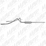 MBRP cat-back exhaust system fits Ford F-150 dual split rear exit aluminized steel S5202AL 2 inch inlet/outlet