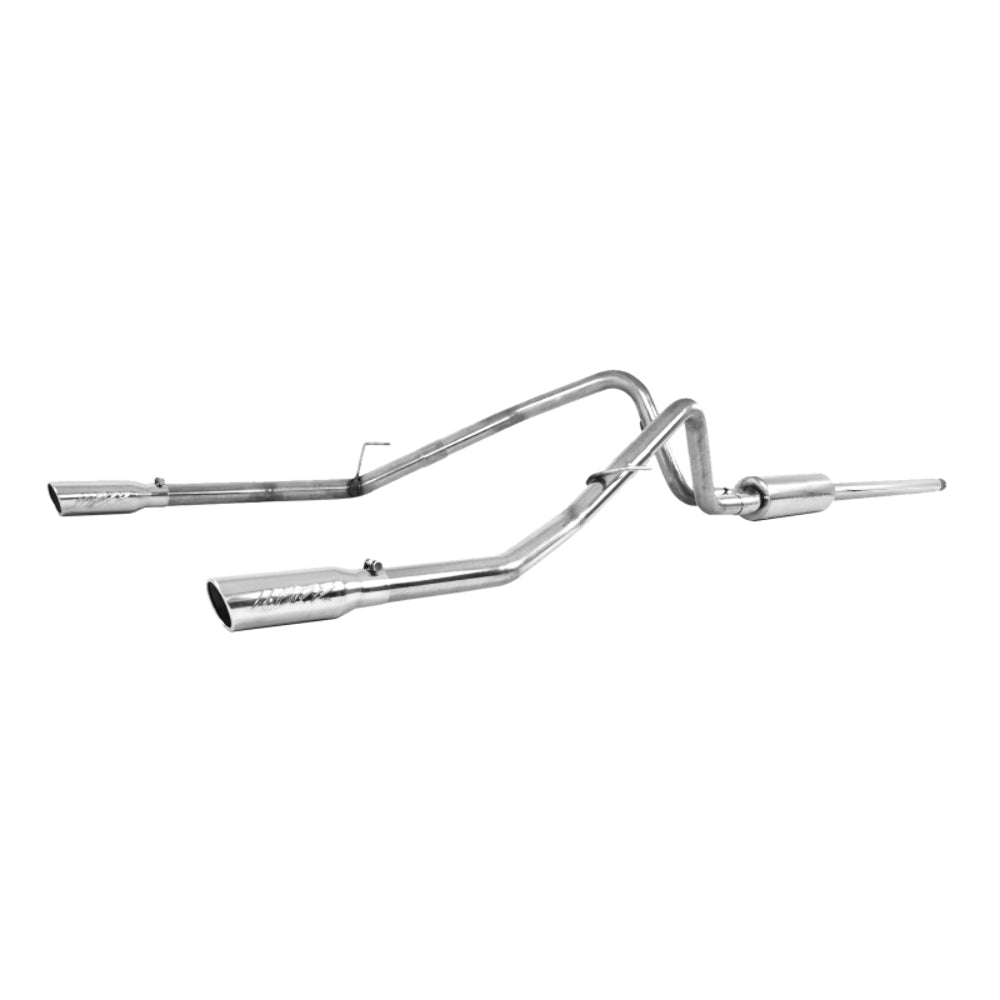 MBRP cat-back exhaust system fits Ford F-150 dual split rear exit Armor Plus Series T409 stainless steel S5202409 2 inch inlet/outlet