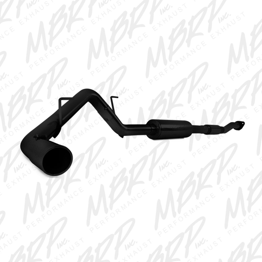 MBRP cat-back exhaust system fits 2011-2014 Ford F-150 single side exit aluminized steel black coated S5230BLK 3 inch inlet/outlet