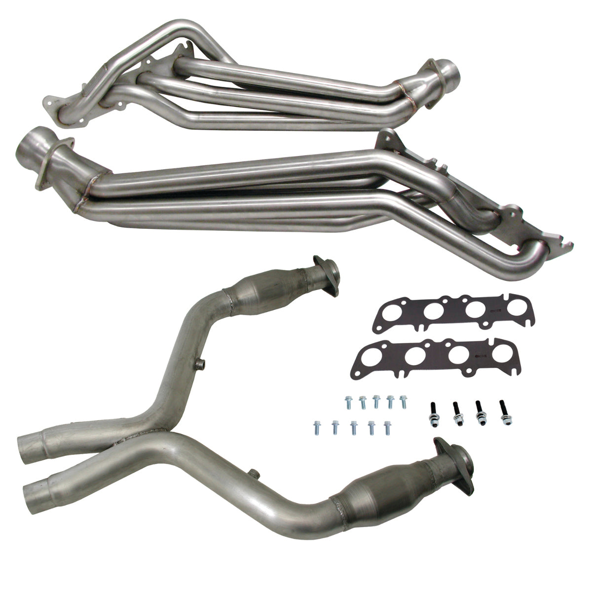 Fits 2011-2014 Mustang GT 1-3/4 Tube Headers, Short Mid X Pipe w/Converter-16337