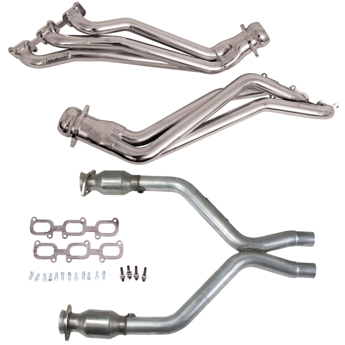 Fits 2011-2014 Mustang V6 1-3/4 Tube Headers, Short Mid X Pipe w/Converter-16422 for 2011-2014 Ford Mustang polished
