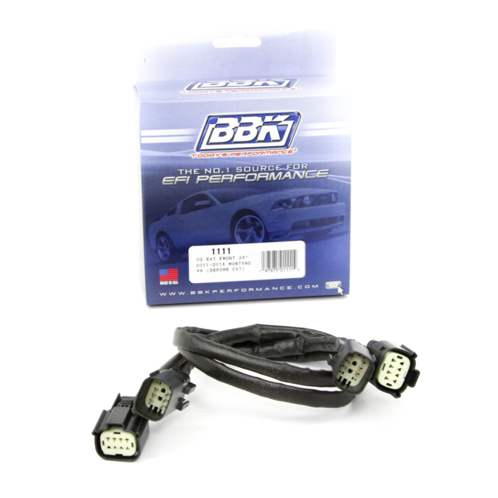 t Fits 2011-2014 Mustang V6 3.7L Front O2 Extensions- 24In (Pair)-1111 BBK Performance