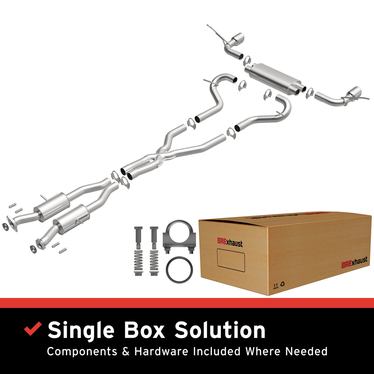 Fits 2011-2022 Jeep Direct-Fit Replacement Exhaust System 106-0834 aluminized steel