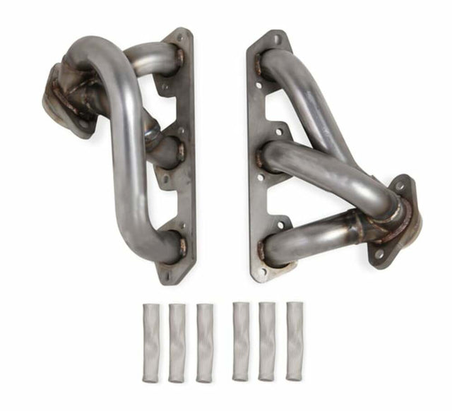 Hooker Fits 2011 Jeep Wrangler; BlackHeart Shorty Headers - 70305401-RHKR for 2007-2011 Jeep black stainless steel shorty