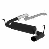 MBRP cat-back exhaust system fits Jeep Wrangler single rear exit aluminized steel black coated S5526BLK