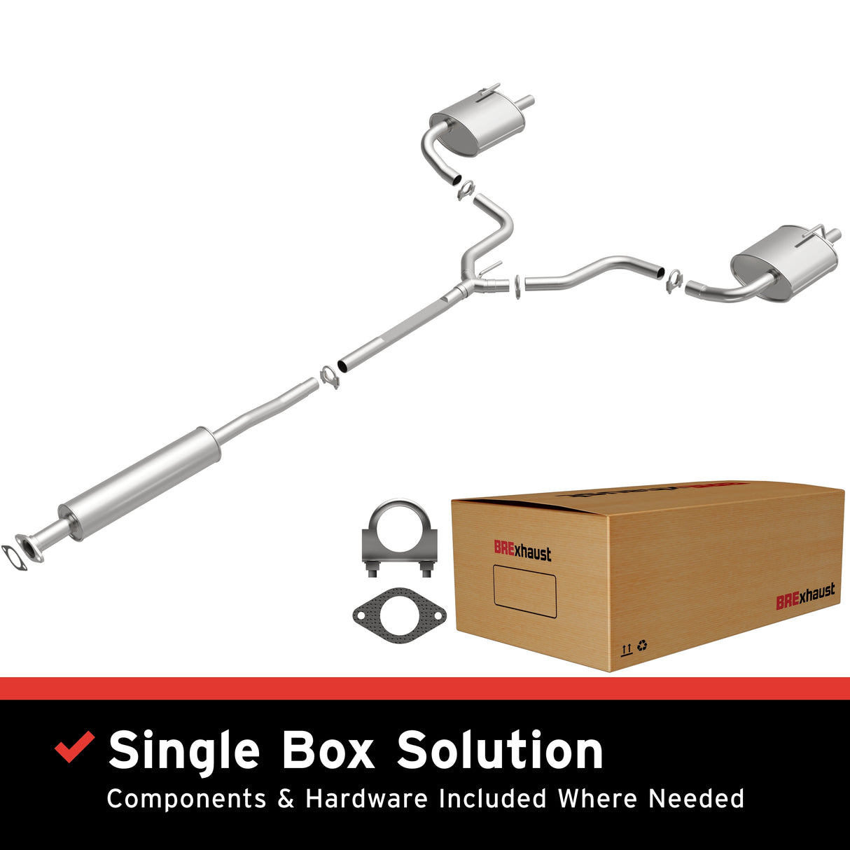 Fits 2013-2016 Nissan Altima 2.5L Direct-Fit Replacement Exhaust System 106-0478 stainless steel