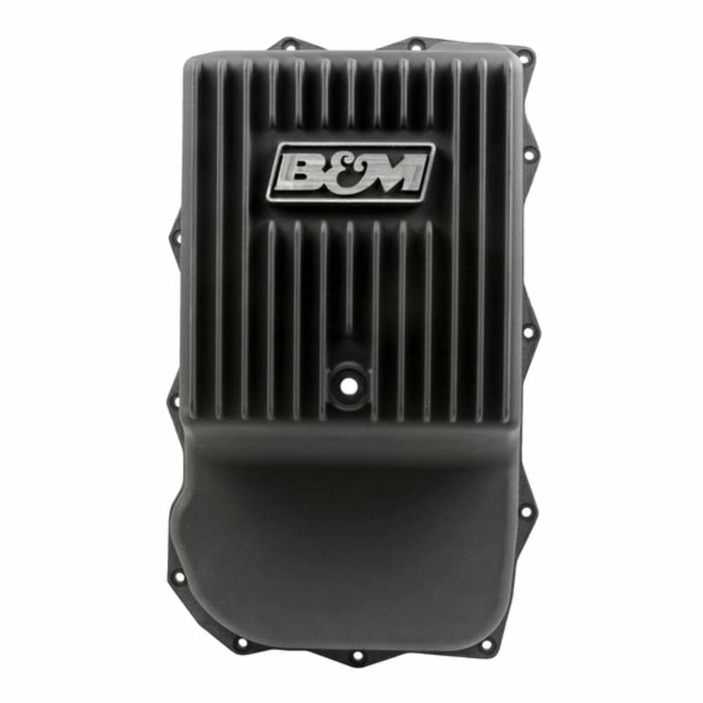 Fits 2013-2023 Ram 1500 Trucks Hi-Tek Deep Transmission Pan - Black aluminum black anodized