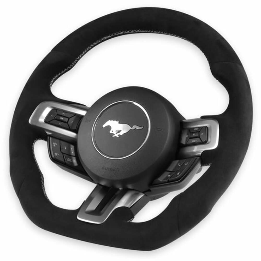 t Fits 2015-2017 Ford Mustang Steering Wheel-Alcantara Wrapped Heated-RK950-08 Rekudo
