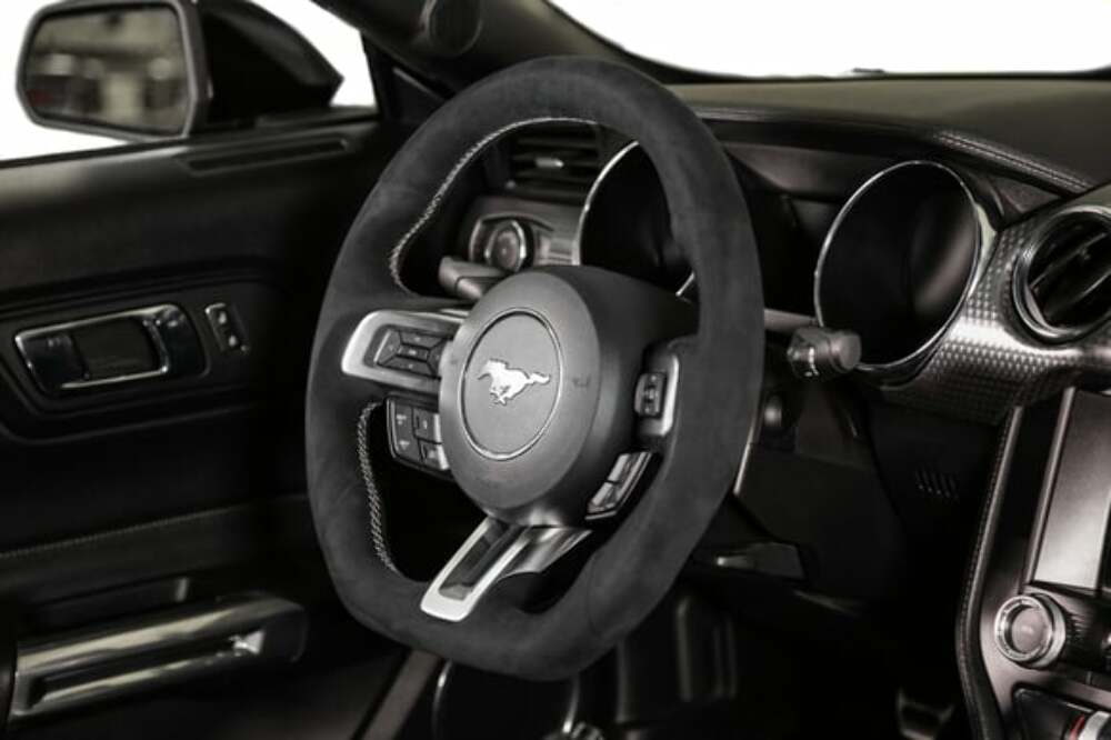 t Fits 2015-2017 Ford Mustang Steering Wheel-Alcantara Wrapped Heated-RK950-08 Rekudo