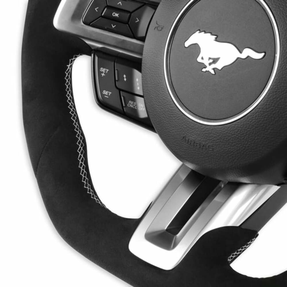 t Fits 2015-2017 Ford Mustang Steering Wheel-Alcantara Wrapped Heated-RK950-08 Rekudo