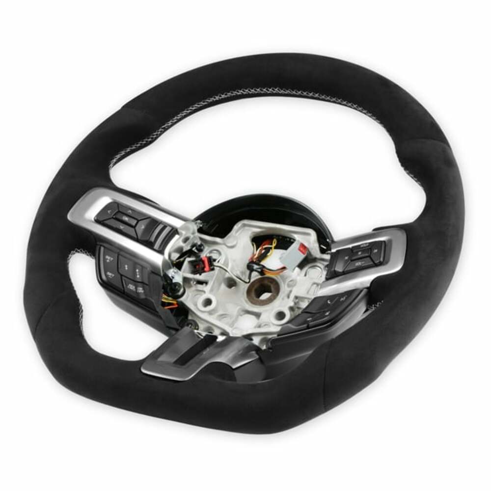 t Fits 2015-2017 Ford Mustang Steering Wheel-Alcantara Wrapped-RK950-06 Rekudo