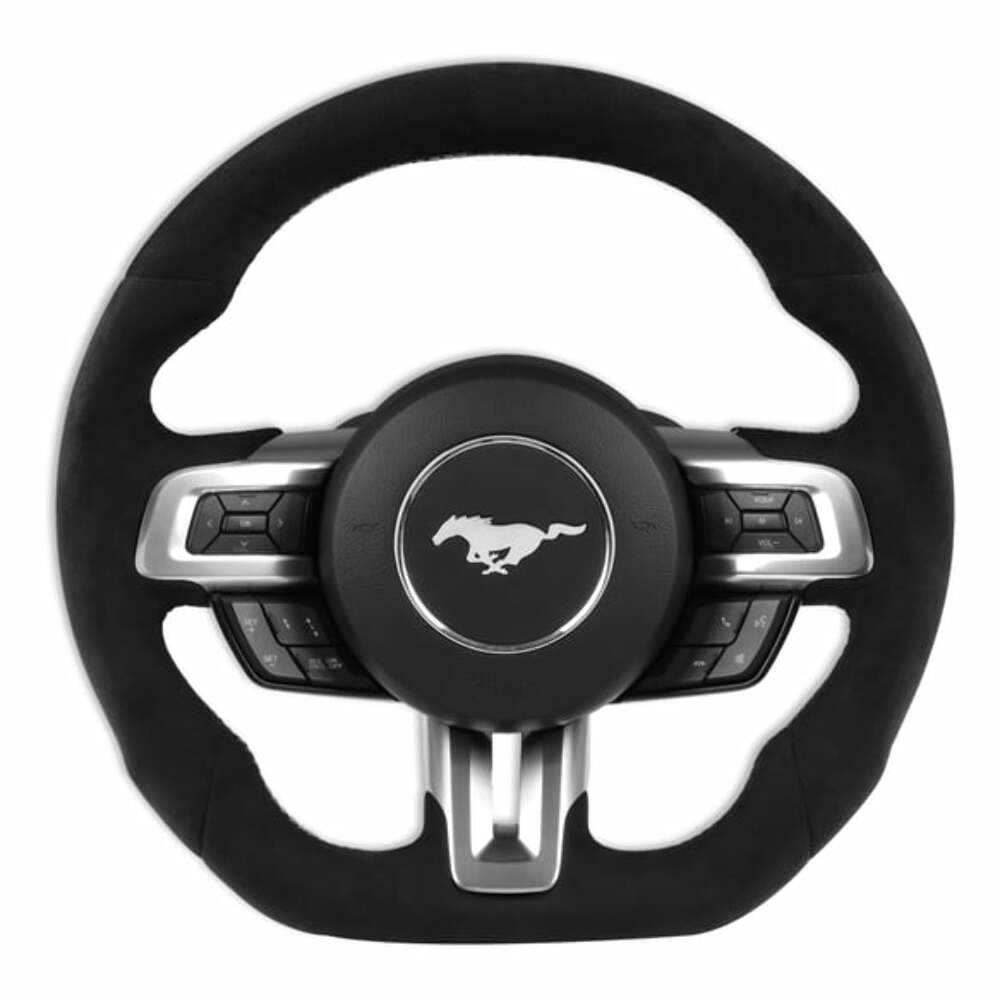 t Fits 2015-2017 Ford Mustang Steering Wheel-Alcantara Wrapped-RK950-06 Rekudo