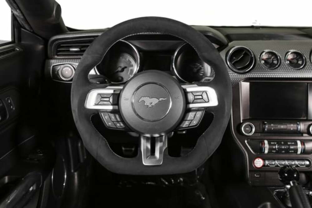 t Fits 2015-2017 Ford Mustang Steering Wheel-Alcantara Wrapped-RK950-06 Rekudo
