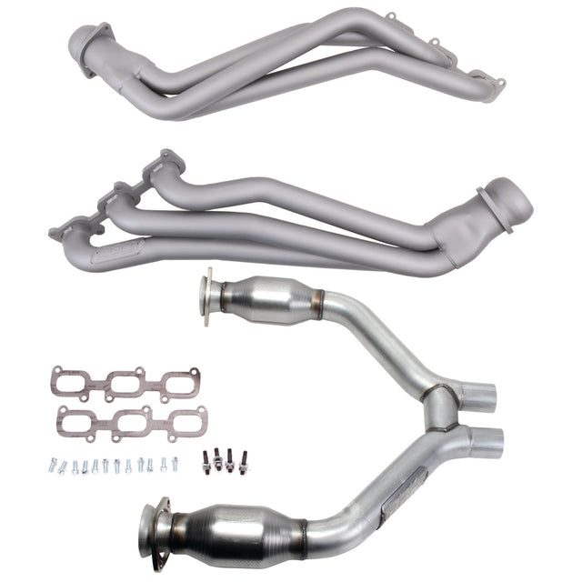 Fits 2015-2017 Mustang V6 1-3/4 Tube Headers, Short Mid H Pipe w/Converter-16423