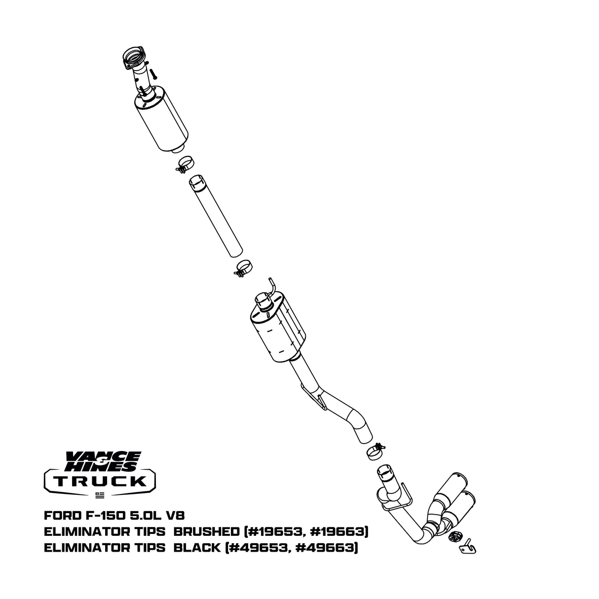 Fits 2015-2020 Ford F-150 Cat Back Performance Exhaust System 19663-VAH