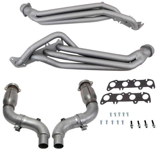 Fits 2015-2023 Mustang GT 1-3/4 Tube Headers, Short Mid X Pipe w/Converter-16334