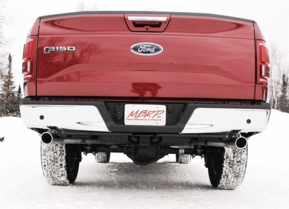 MBRP cat-back exhaust system fits 2016-2020 Ford F-150 dual rear exit aluminized steel S5258BLK 2 inch inlet/outlet