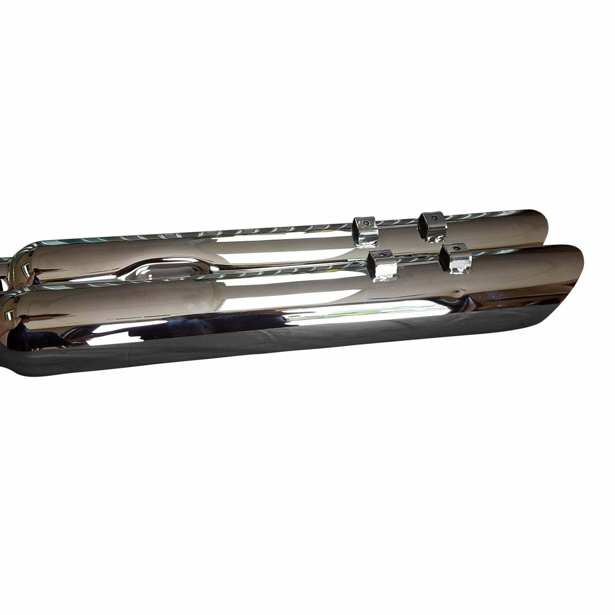 Fits 2016-23 Harley Davidson Angle Cut Slip On Muffler Chrome Exhaust 2" Baffle Jones Exhaust 2 inch