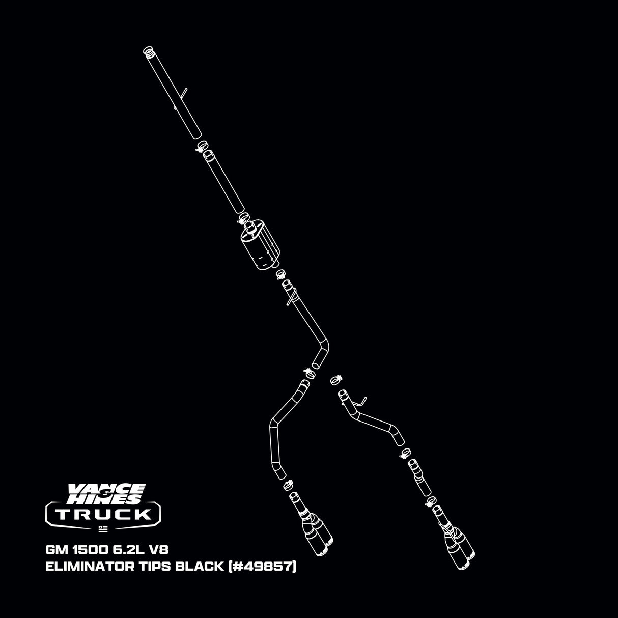 Fits 2019-2023 Chevrolet Silverado 1500 Cat Back Exhaust System 49857-VAH