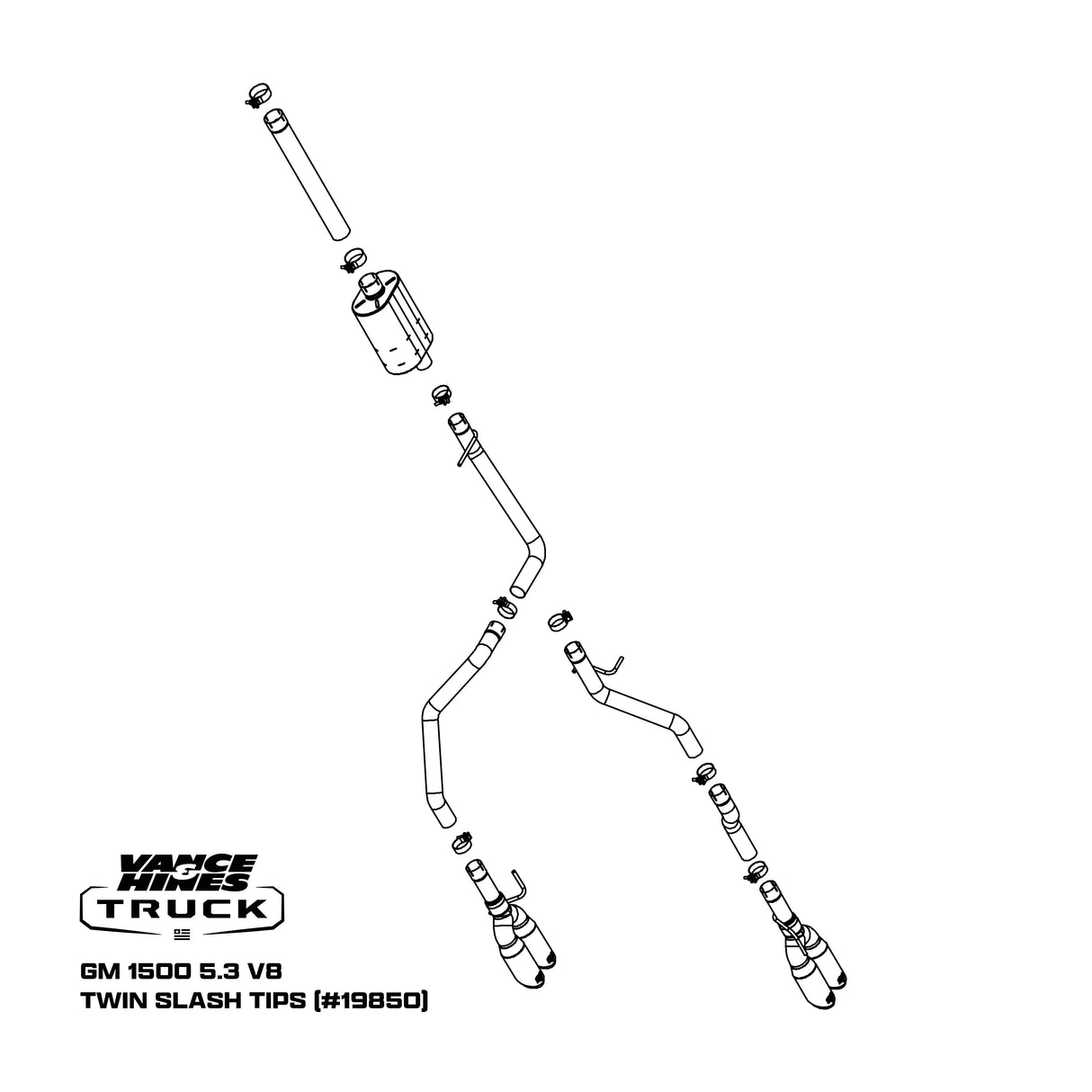 Fits 2019-2024 Chevrolet Silverado 1500 Cat Back  Exhaust System 19850-VAH
