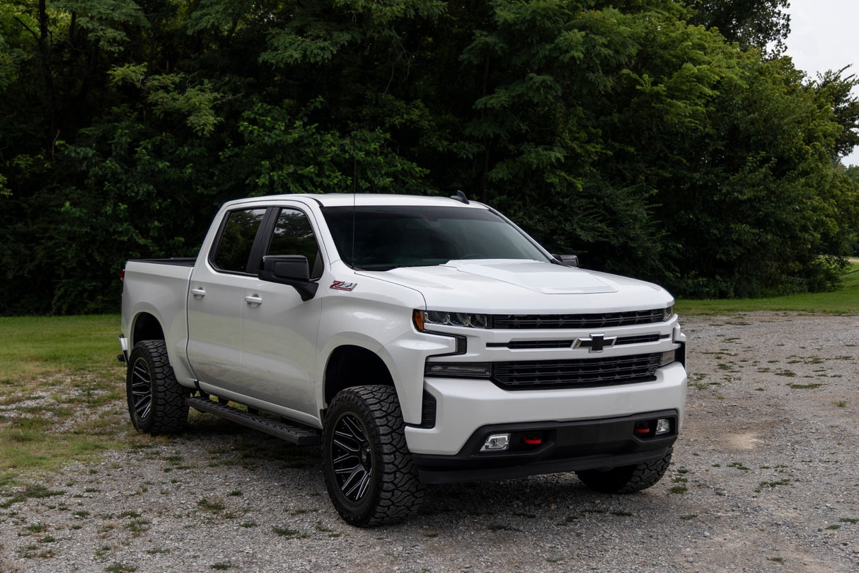 Fits 2019-2024 Silverado 1500 Hood Scoop; G9K Satin Steel; HS10010-G9K