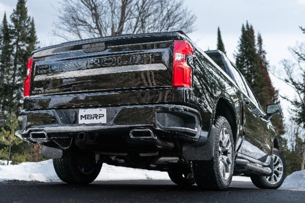 MBRP cat-back exhaust system fits 2019-2024 Chevy Silverado 1500 dual rear exit Armor Pro Series T304 stainless steel S5085304