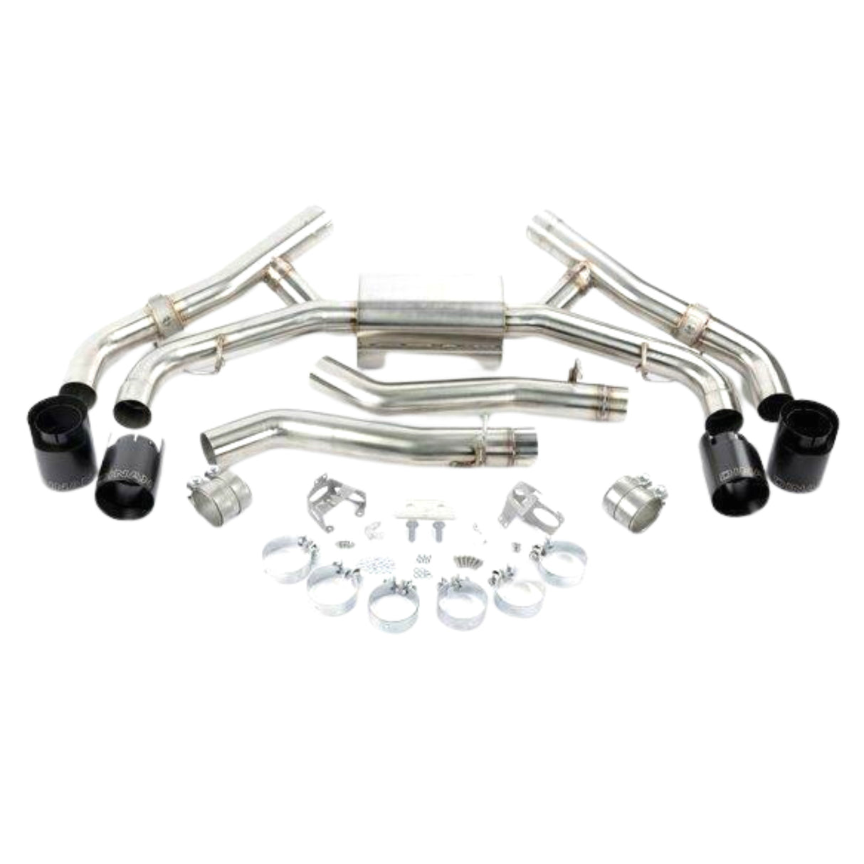 Fits 2020-2023 BMW X5M/X6M; Valved Axle-Back Exhaust-Black Tips BMW performance stainless steel