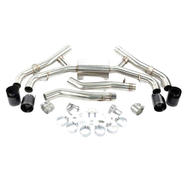 Fits 2020-2023 BMW X5M/X6M; Valved Axle-Back Exhaust-Black Tips BMW performance stainless steel