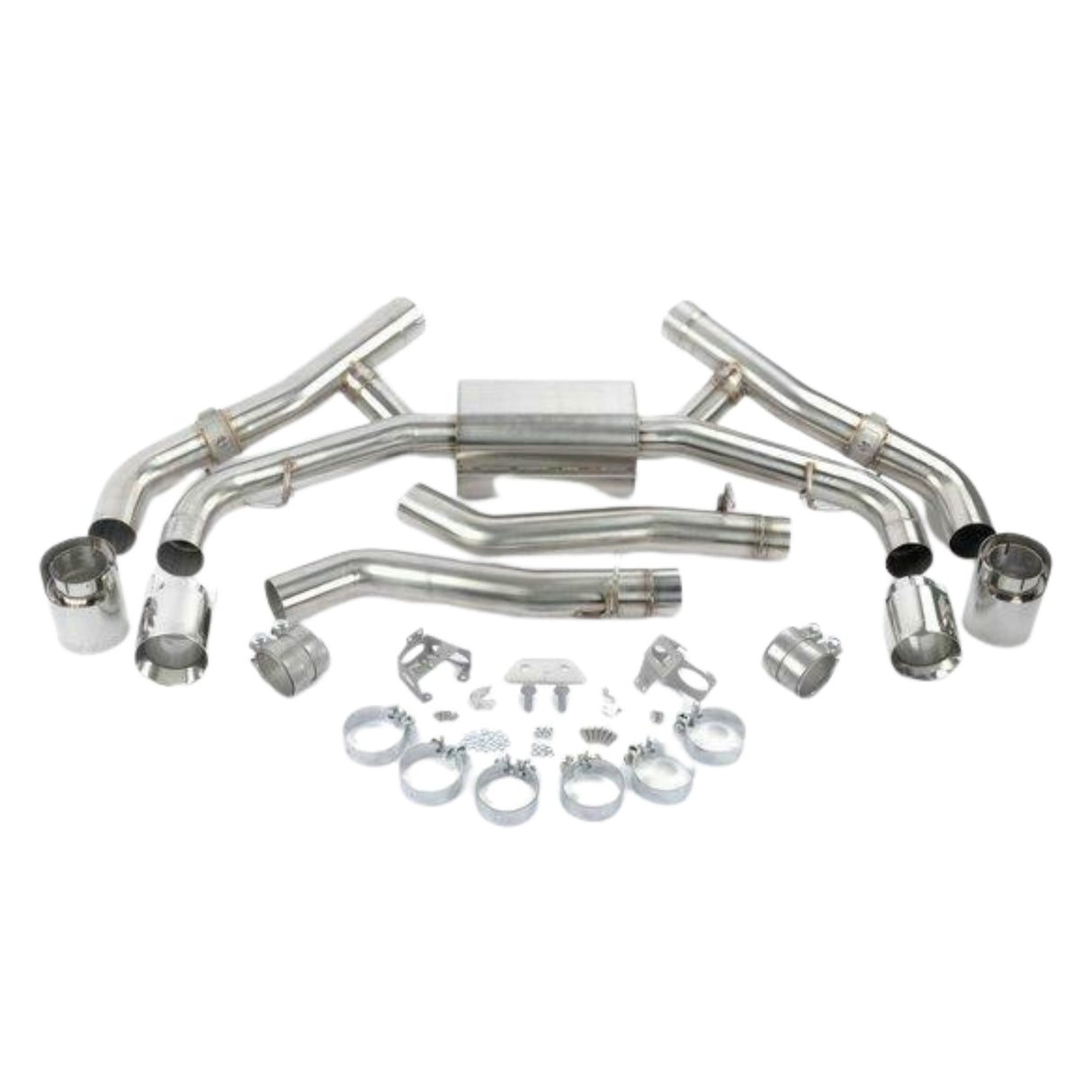 Fits 2020-2023 BMW X5M/X6M; Valved Axle-Back Exhaust-Polished Tips BMW performance stainless steel