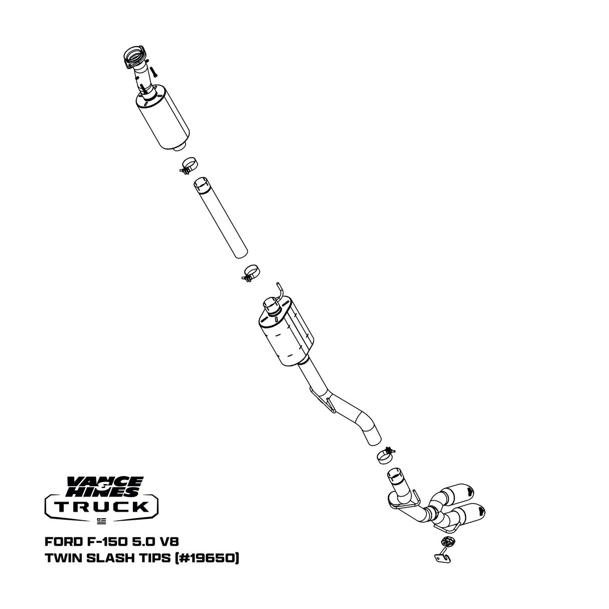 Fits 2021-2023 Ford F-150 Cat Back Performance Exhaust System 19650-VAH