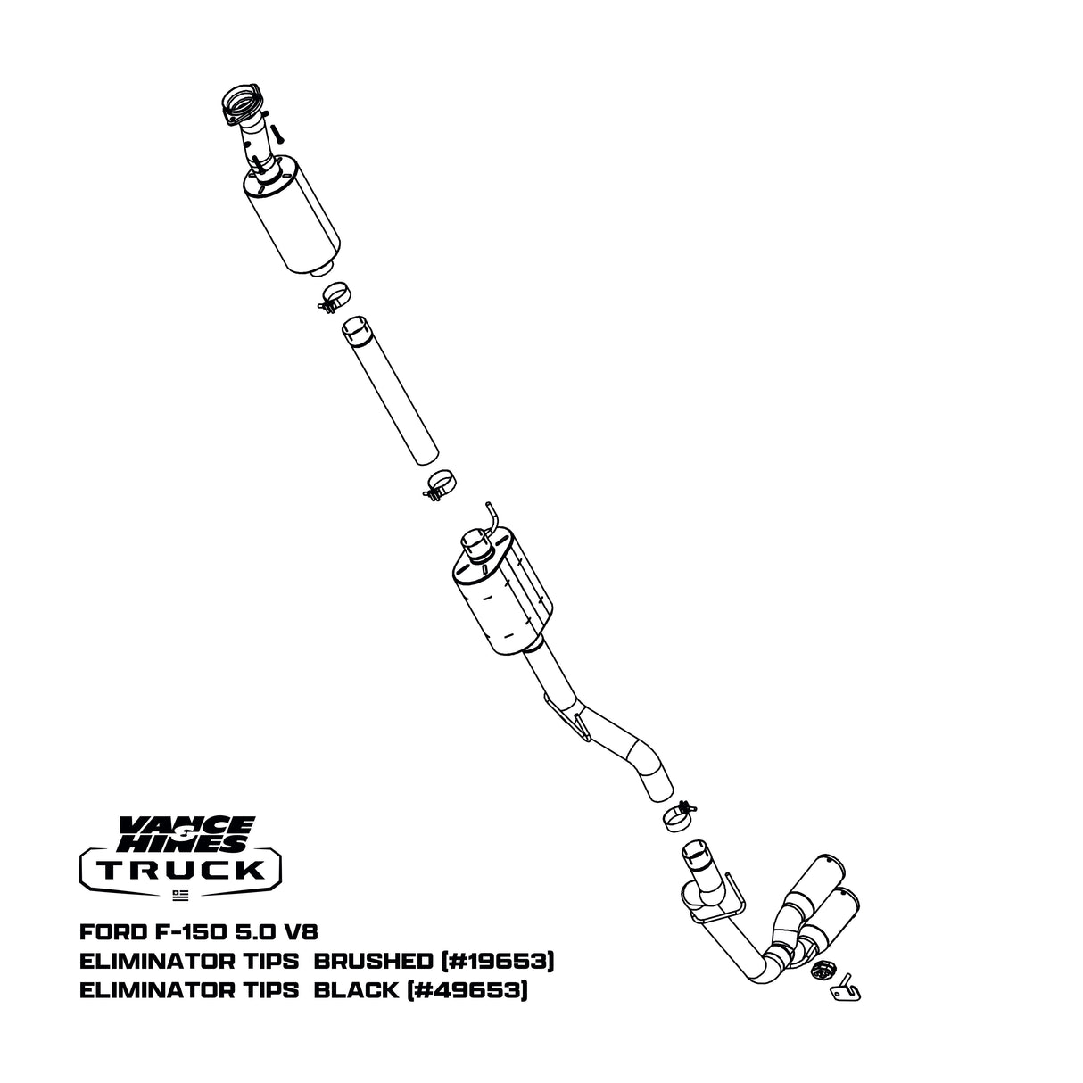 Fits 2021-2023 Ford F-150 Cat Back Performance Exhaust System 49653-VAH