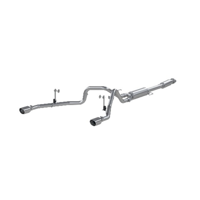 MBRP cat-back exhaust system fits 2021-2024 Ford F-150 dual side exit aluminized steel S5215AL 3 inch inlet 5 inch outlet