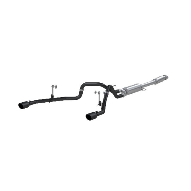 MBRP cat-back exhaust system fits 2021-2024 Ford F-150 dual side exit aluminized steel S5215BLK 3 inch inlet 5 inch outlet