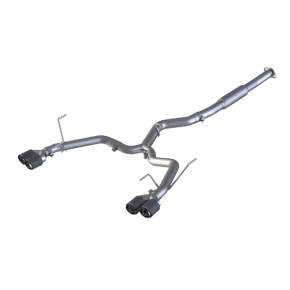 MBRP cat-back exhaust system fits Subaru WRX dual split rear exit Armor Pro Series T304 stainless steel carbon fiber tip S48023CF