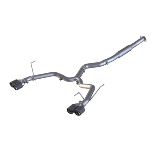 MBRP cat-back exhaust system fits Subaru WRX dual split rear exit Armor Pro Series T304 stainless steel carbon fiber tip S48023CF