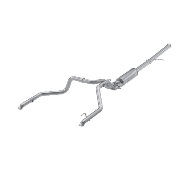 MBRP cat-back exhaust system fits 2022-2023 Chevy Silverado 1500 dual split rear exit Armor Pro Series T304 stainless steel S5006304 2.5 inch inlet/outlet