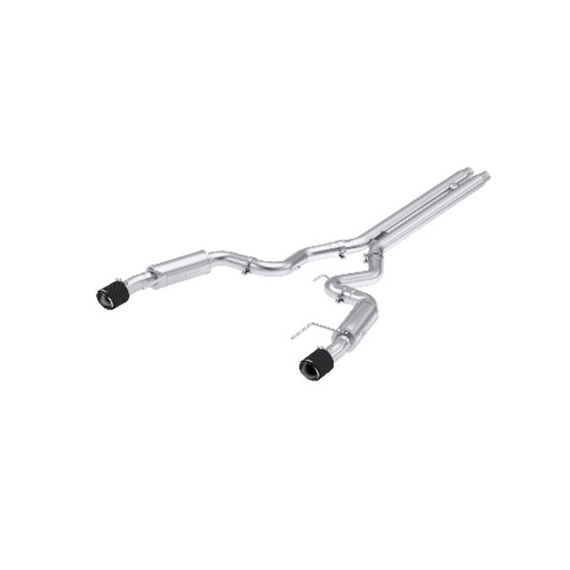 MBRP cat-back exhaust system fits Ford Mustang dual split rear exit Armor Pro Series T304 stainless steel carbon fiber tip S72533CF 4.5 inch inlet/outlet