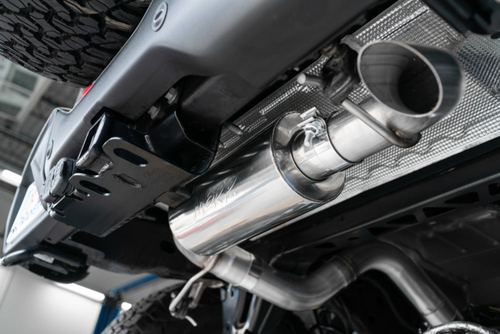 MBRP cat-back exhaust system fits Ford Bronco single rear exit aluminized steel S5237AL