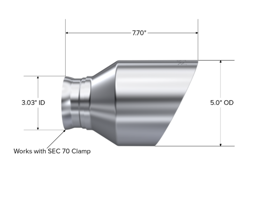 t Fits 22-24 Dodge Durango 5" OD SEC 70 inlet 7.7" Dual Wall Angle Cut Tip-T5197 MBRP Exhaust