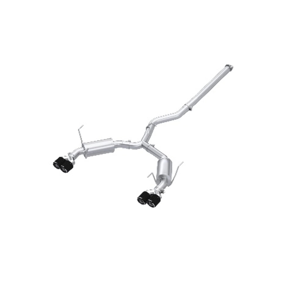 MBRP cat-back exhaust system fits Subaru WRX dual split rear exit Armor Pro Series T304 stainless steel carbon fiber tip S48073CF