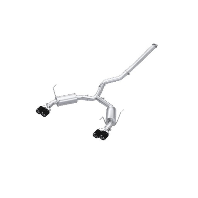 MBRP cat-back exhaust system fits Subaru WRX dual split rear exit Armor Pro Series T304 stainless steel carbon fiber tip S48073CF