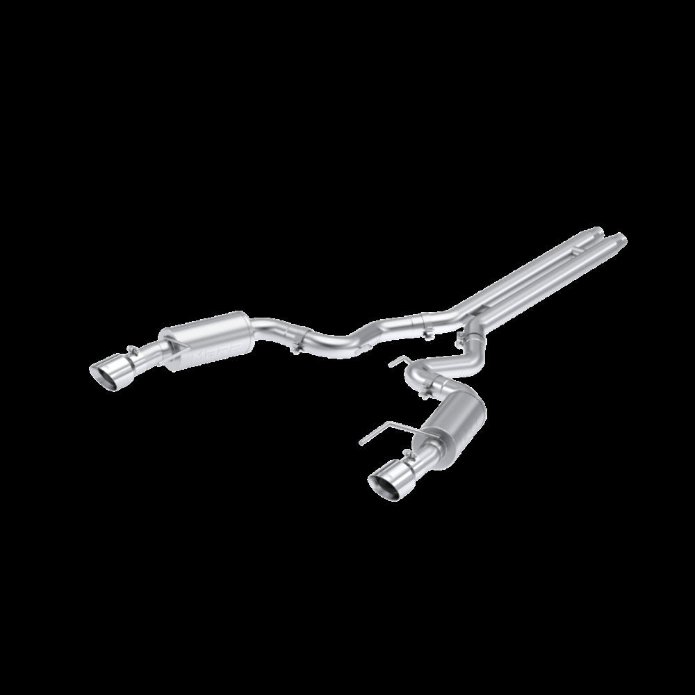 MBRP performance muffler fits Ford Mustang dual split rear exit aluminized steel S7251AL 4.5 inch inlet/outlet