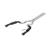 MBRP cat-back exhaust system fits Ford Mustang dual split rear exit aluminized steel S7253BLK 4.5 inch inlet/outlet