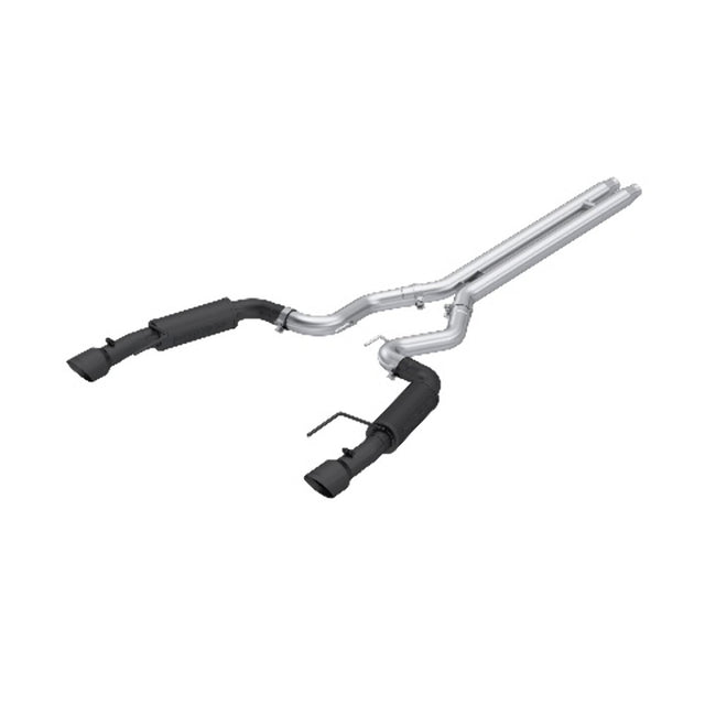 MBRP cat-back exhaust system fits Ford Mustang dual split rear exit aluminized steel S7253BLK 4.5 inch inlet/outlet