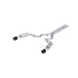 MBRP cat-back exhaust system fits Ford Mustang dual split rear exit Armor Pro Series T304 stainless steel carbon fiber tip S72513CF 4.5 inch inlet/outlet