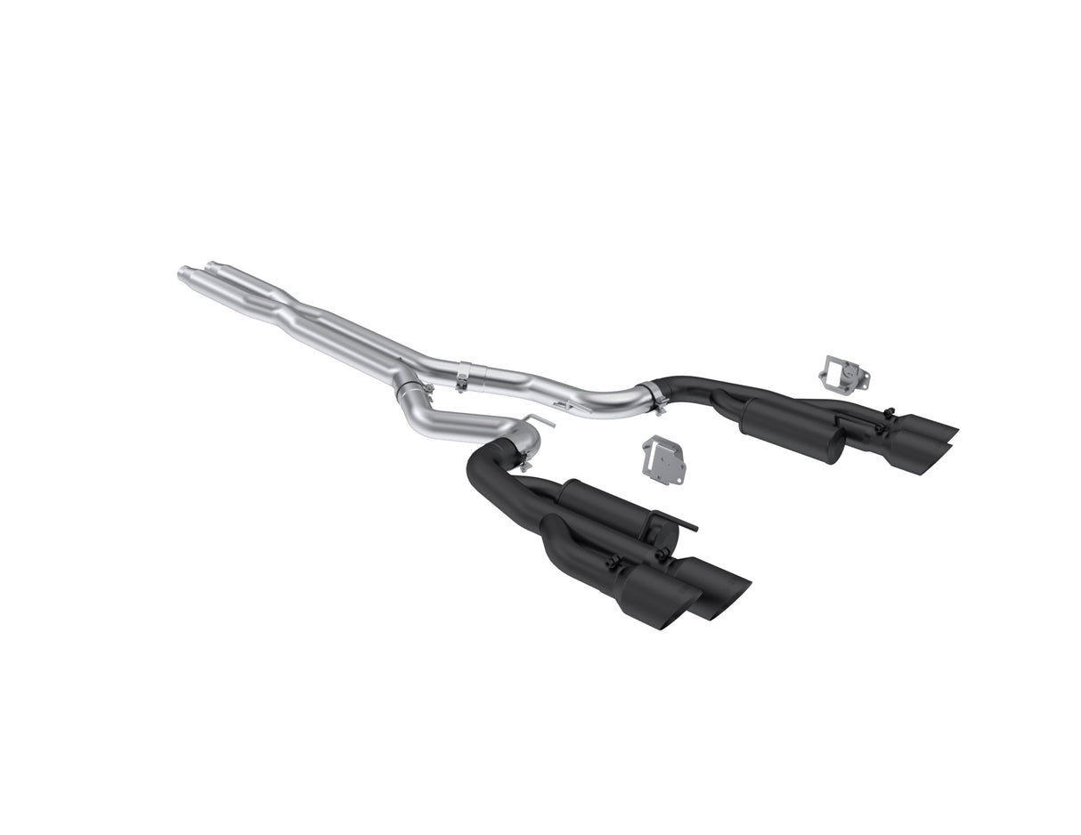 t Fits 24 Mustang 3" Cat Back w/Quad 4" Dual Wall Tips Race Version-Black-S7282BLK MBRP Exhaust