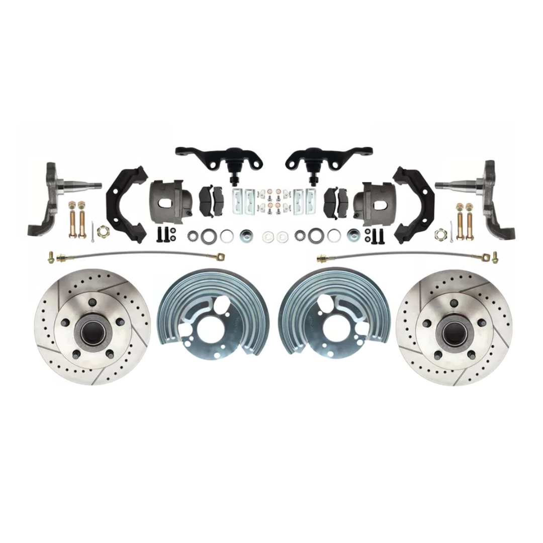 62-72 Mopar A; Front Disc Converison; Slotted; w/Bolt 5x4.5 DBK6272A-45-LX Brakes MBM