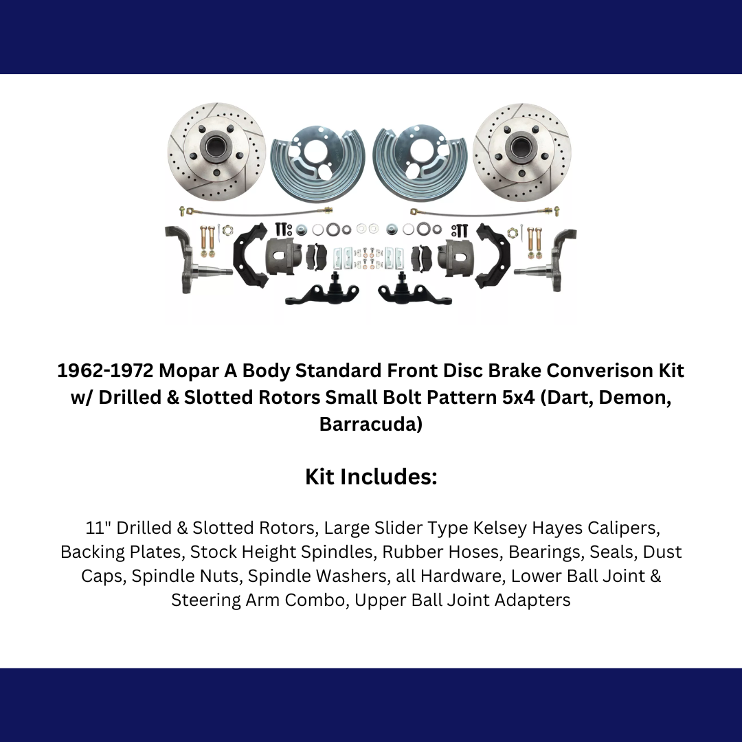 t Fits 62-72 Mopar A; Front Disc Converison; Slotted; w/Bolt 5x4 DBK6272A-40-LX MBM Brakes