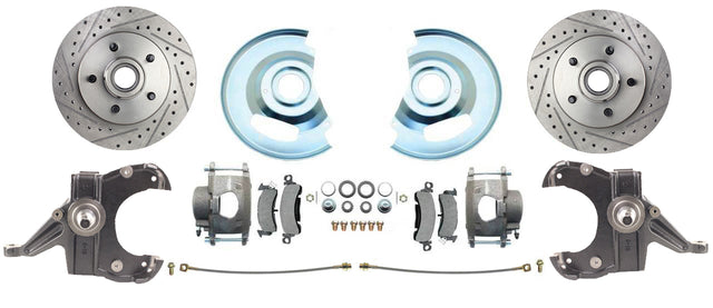 63-70 C-10 5 Lug Rotor 2.5" Drop Disc Conversion Wheel Kit DBK6370-5DLX-A Brakes C10 MBM