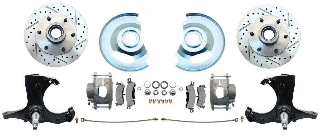 63-70 C-10 6 Lug D/S Rotor Stock Height Disc Conversion Wheel Kit DBK6370LX Brakes C10 MBM